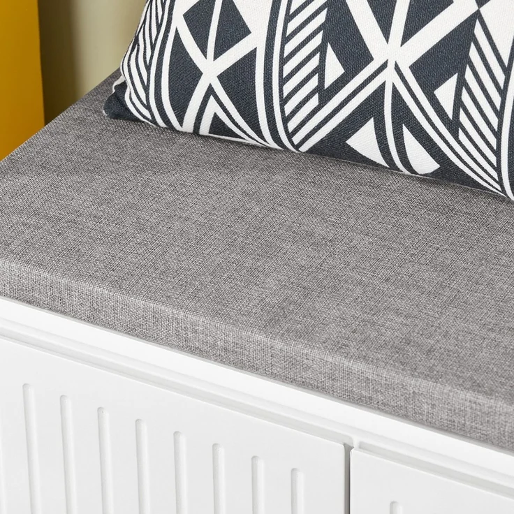 SoBuy FSR172-W Schuhbank, MDF, Lackiert, Weiß, 100 x 42 x 35 cm – Bild 5