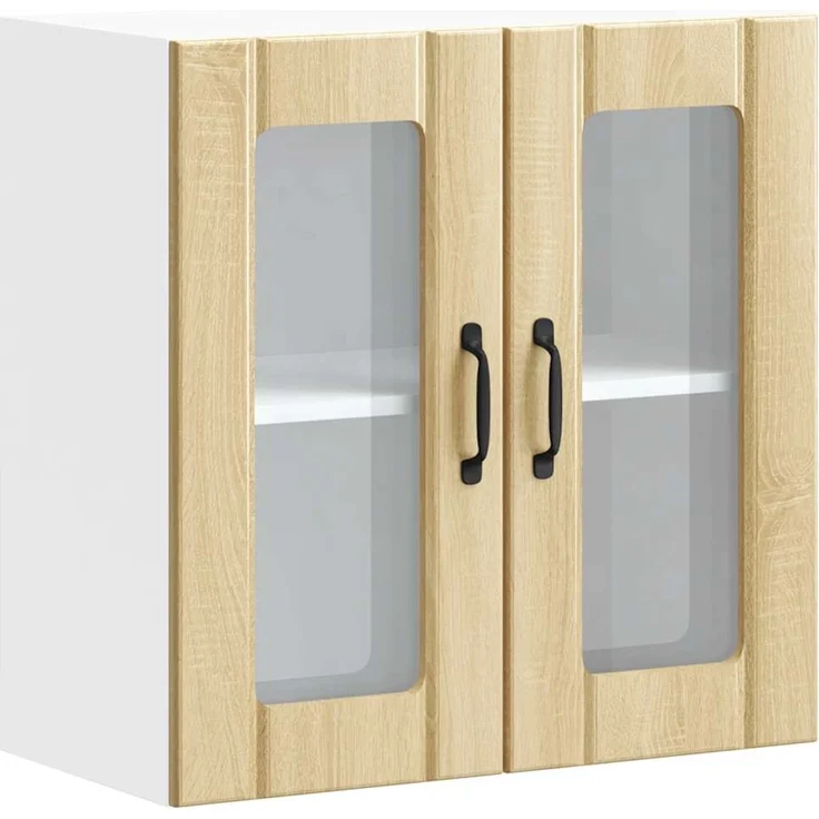 vidaXL Küchen-Hängeschrank mit Glastür Lucca Sonoma-Eiche Holzwerkstoff 853910 – Bild 1