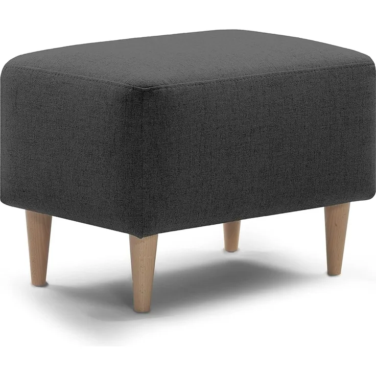Traumnacht bequemer und moderner Fusshocker mit Holzfüßen in anthrazit, Öko-Tex Zertifiziert, produziert nach deutschem Qualitätsstandard, 61 x 41 x 42