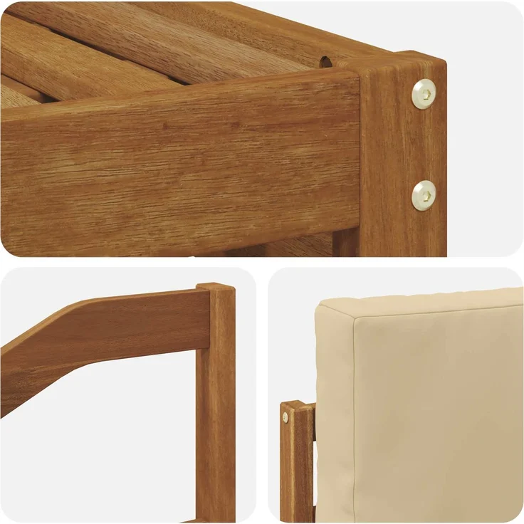 vidaXL Outdoor-Sofagarnitur 9 stk. 8-Sitzer Natur und Beige 3375068 – Bild 7