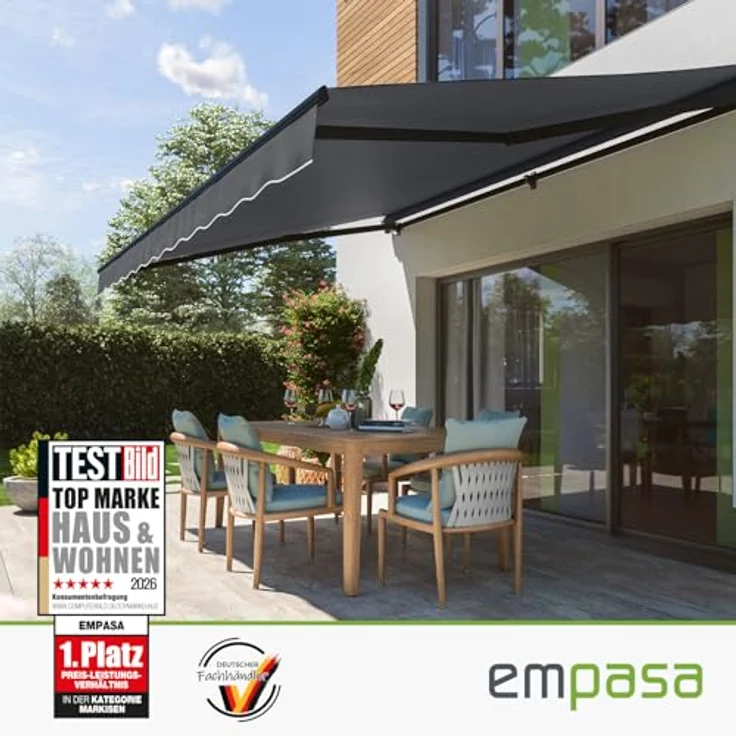 empasa Gelenkarmmarkise "START PLUS" elektrische Markise mit Fernbedienung & Handkurbel – Bild 3