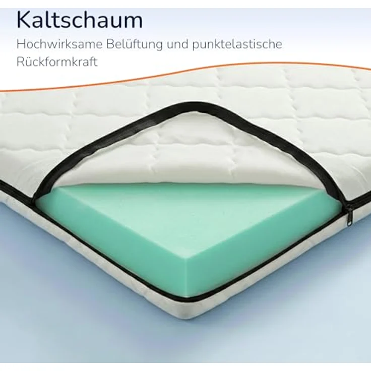 Kaltschaum Topper 190x90x6cm 212g Bezug (190.090.06-KAS) [ROW1312] – Bild 5