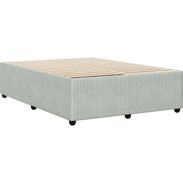vidaXL Bettgestell ohne Matratze Hellgrau 160x200 cm Samt 3285018 – Bild 6
