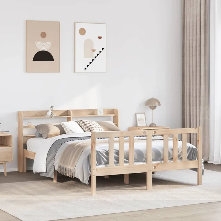 Doppelbett, Bettgestell Modernen mit Kopfteil ohne Matratze 135x190 cm d870e – Bild 2