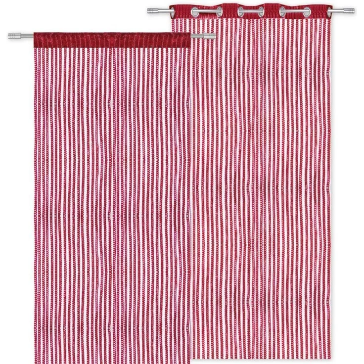 Arsvita Fadenvorhang Metallik-Optik mit Ösen, Türvorhang 140x250cm (Rot) – Bild 3