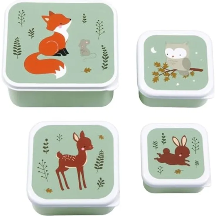 A Little Lovely Company Lunchbox Brotdosen Waldfreunde 4er Set