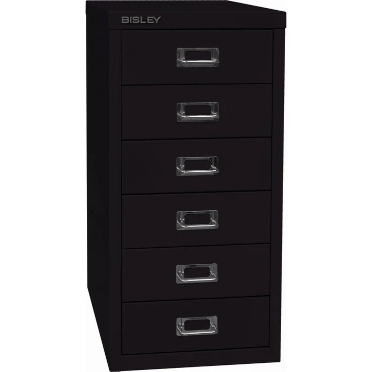 Bisley MultiDrawer™, 29er Serie, DIN A4, 6 Schubladen, Farbe schwarz