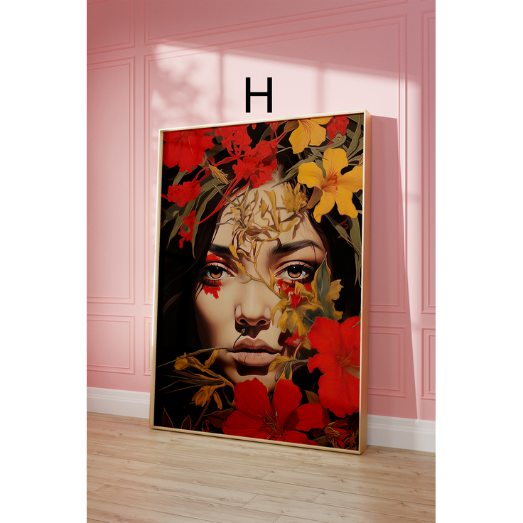 Moderne Kunst Poster · Geschenkidee · Elegante Blumenvase und Florale Wandkunst · Dekoprint ohne Rahmen - H / 10 x 15 cm