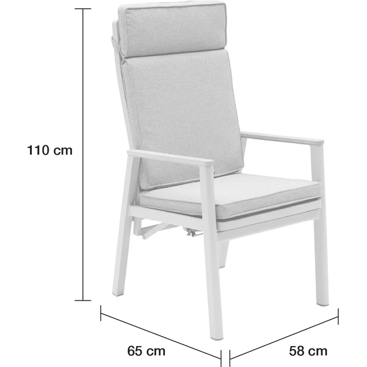 LC Garden 'Mira' Gartenstuhl, 4 Stk, verstellbar, Taupe, 109 x 60 x 67 cm – Bild 5