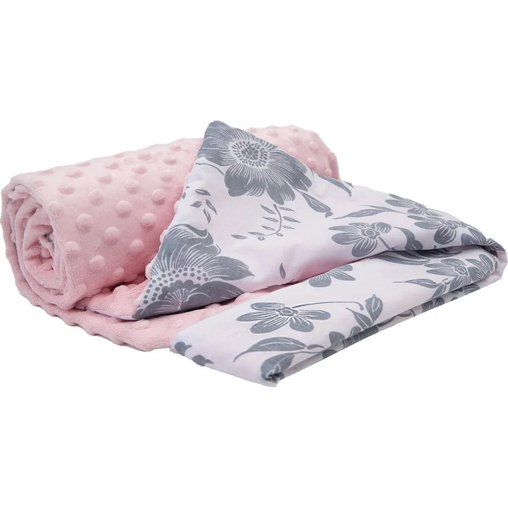Medi Partners Babydecke Baby Decke Neugeborenen - Kuscheldecke Geschenk Babydecken 75x100 cm für Kleinkinder Mädchen Krabbeldecke Kinderbett Kinderwagen 100% Baumwolle (Berry mit rosa Minky) – Bild 1