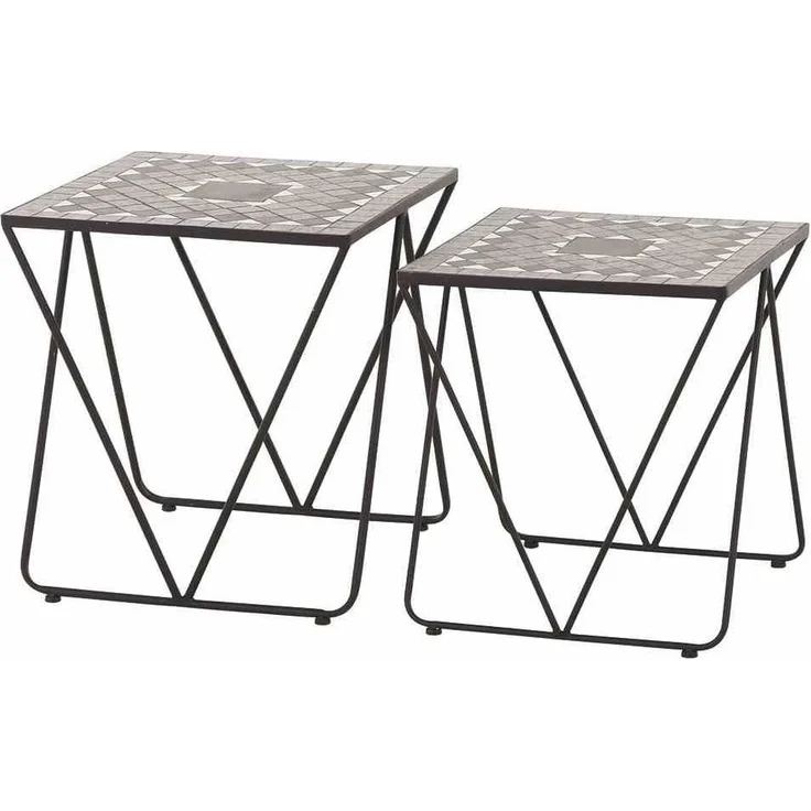 Siena Garden 'Como' Beistelltisch, Stahl, Schwarz, 51 x 51 x 56 cm – Bild 1