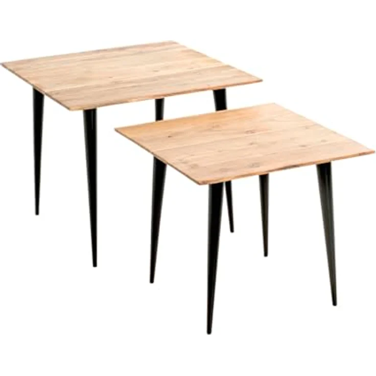 XXXL Beistelltisch, massiv, schwarz, Akazie, quadratisch, 55x46x55 cm, einfacher Aufbau – Bild 6