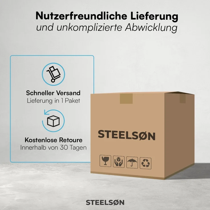 STEELSØN 'Nair' Polyrattan Gartenstuhl, 2er-Set, hellgrau, wetterfest & UV-beständig, Balkonstühle bis 160 kg belastbar, Gartensessel inkl. Kissen – Bild 11