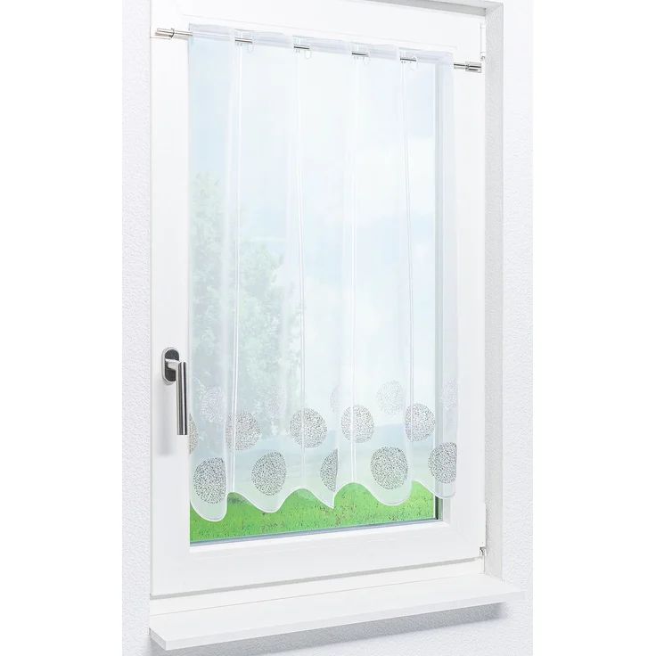 Scheibengardine Lysel - Kringel Muster (Bx H) 128cm * 90cm Braun/grau-braun – Bild 2