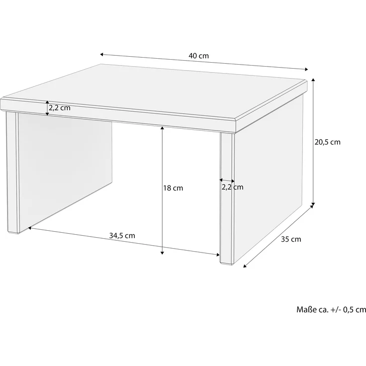 Metallfreier Nachttisch niedrig aus Fichte massiv 90.20-K6 – Bild 4