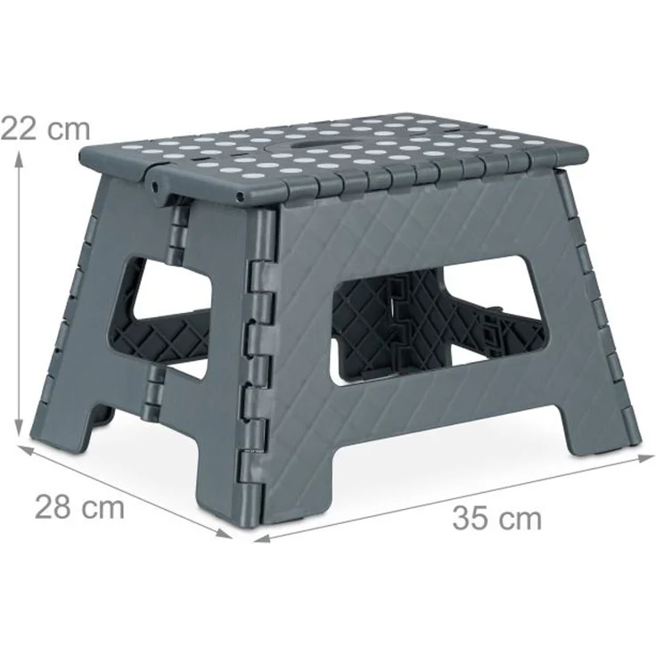 Relaxdays 4 x Klapphocker faltbar M dunkelgrau – Bild 4
