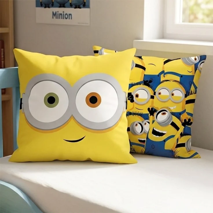 Minions Watch me Dekokissen Kissen 40x40 cm Bob Gelb – Bild 2