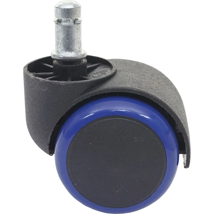 5er-Set Hartbodenrollen HWC-H86, Bürostuhl-Rollen Stuhlrollen, 150kg belastbar Ø 11mm ~ blau – Bild 4