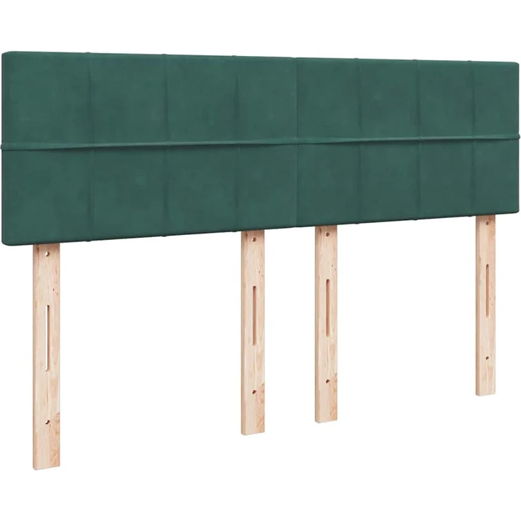 vidaXL Boxspringbett mit Matratze Dunkelgrün 160x200 cm Samt 3287785 – Bild 5