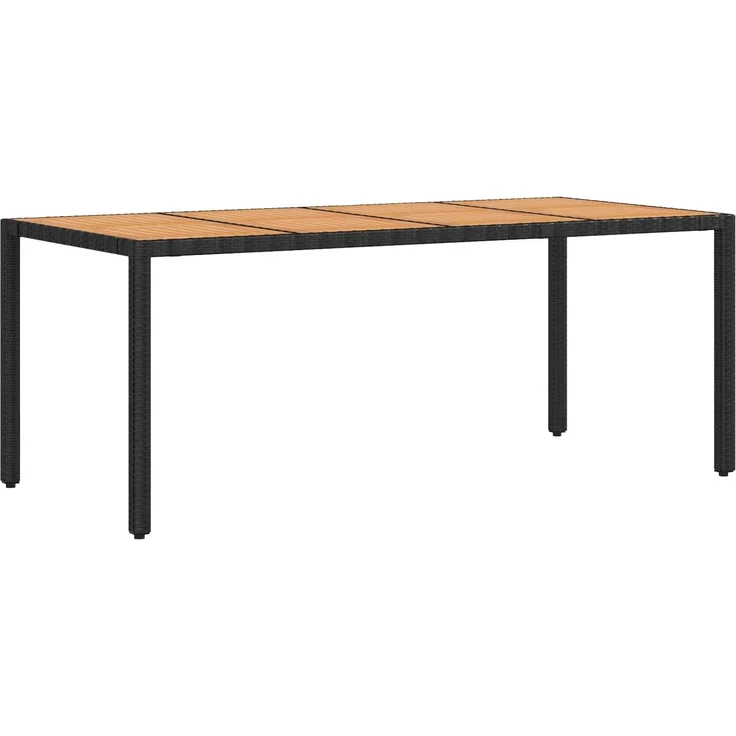 vidaXL Outdoortisch-Set 7 stk. Schwarz 190 x 90 x 75 cm 3422274 – Bild 5