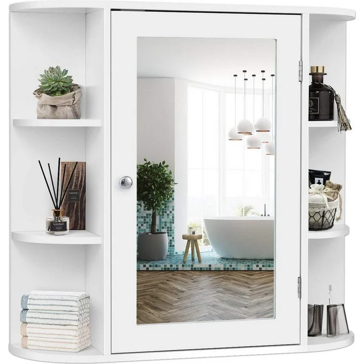 KOMFOTTEU Spiegelschrank Badschrank Hängeschrank,66 x 17 x 63 cm – Bild 1