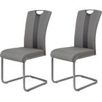 2er Set Schwingstuhl Amber II - Webstoff Anthrazit