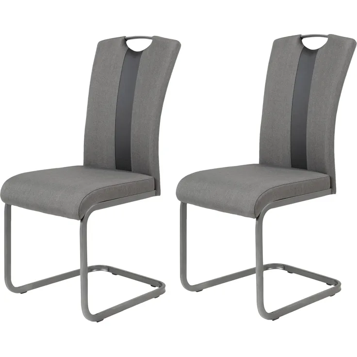 2er Set Schwingstuhl Amber II - Webstoff Anthrazit