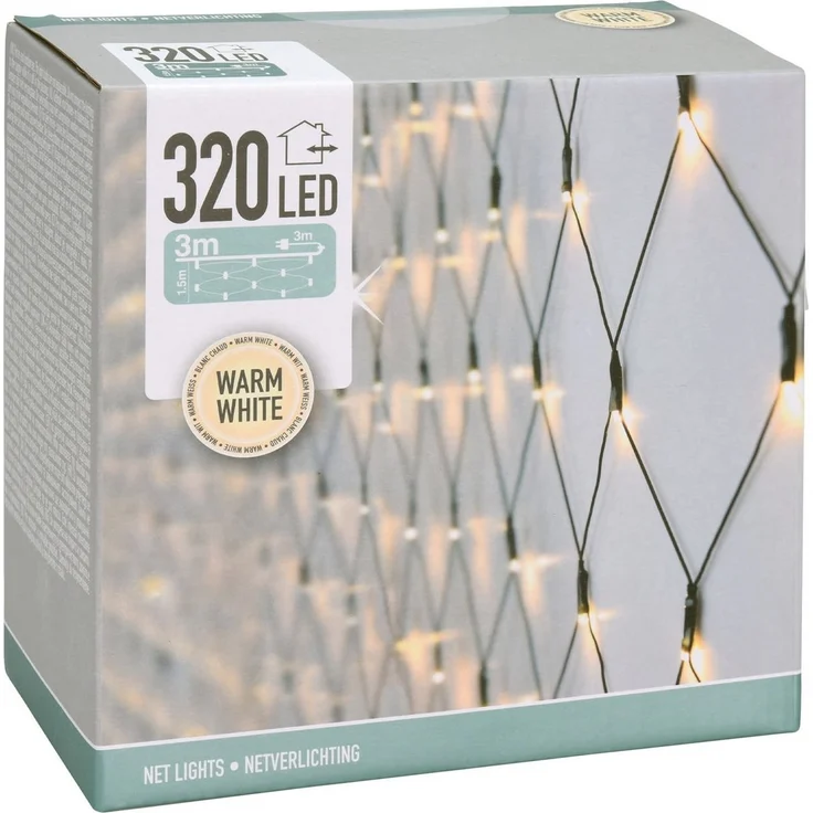 Spetebo LED-Lichternetz LED Lichternetz mit 320 LED warm weiß, 160-flammig, mit Netzstecker - Garten Deko Lichtervorhang – Bild 3