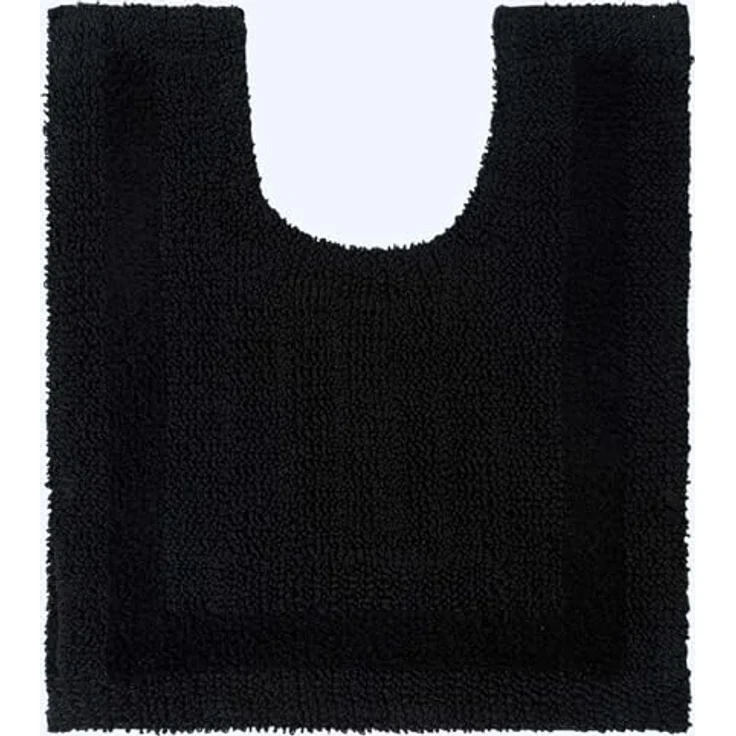Homescapes Badematte 2 teiliges Luxus Badematten Set 100% Baumwolle schwarz, Höhe 30 mm, Badematte - 50x80 cm, WC Vorleger - 50x55 cm – Bild 5