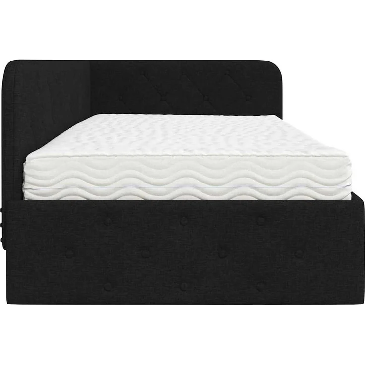 vidaXL Eckbettgestell Schwarz 100 x 200 cm Stoff 3394055 – Bild 7