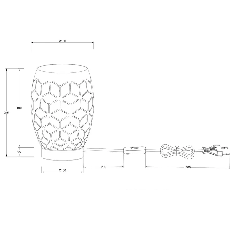 Kleine LED Tischleuchte in Coffee mit ausgefallenem Stanzmuster, H: 21cm – Bild 7