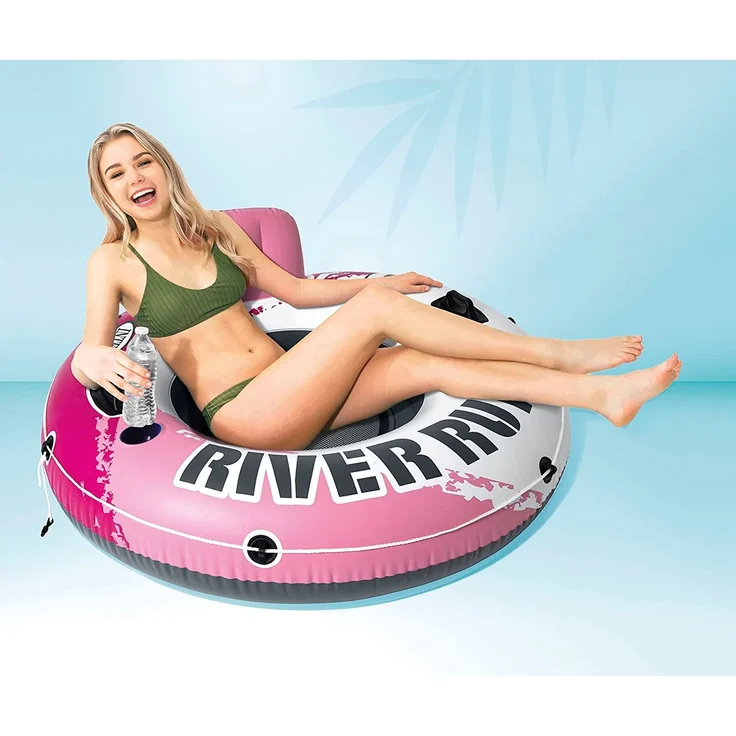 INTEX 56824EU - Schwimmring - Pink River Run 1 (Ø135 cm) mit Rückenlehne + Getränkehalter – Bild 3