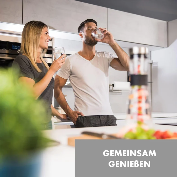 Glaswerk Sile Karaffe 1 Liter Borosilikatglas Fruchtspieß mit Stopper Transparent – Bild 3