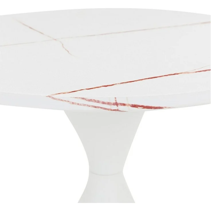 IDIMEX Couchtisch ISOMA, runder Beistelltisch Ø50cm Holzoptik & Metallgestell modern Weiß – Bild 2