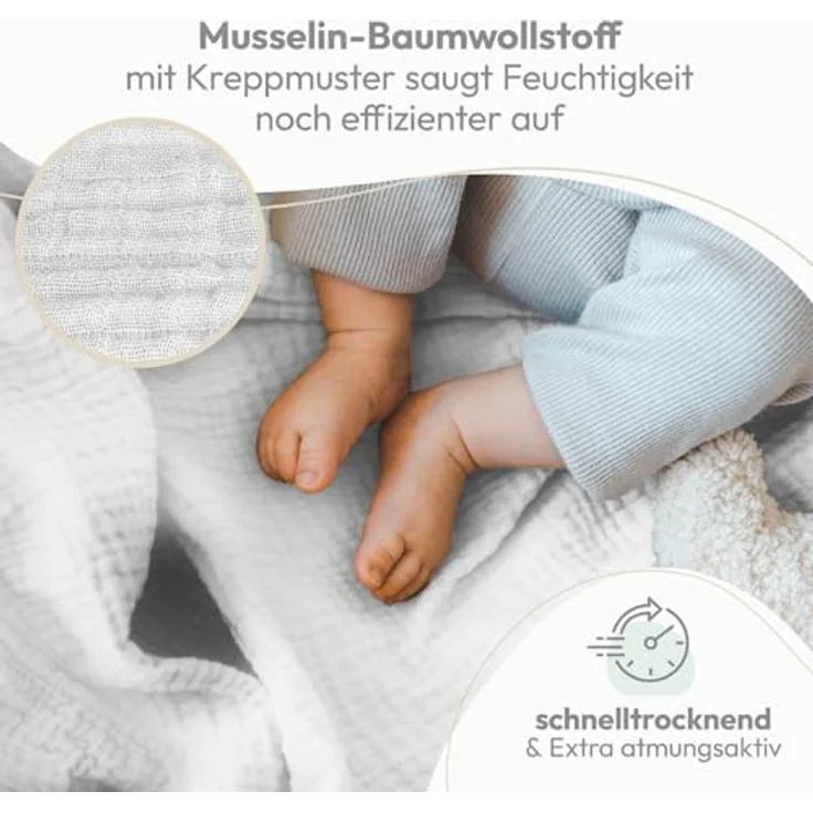 Laleni Spucktuch Oeko Tex Zertifizierte Mulltücher - im 20 und 30er Set, (20-tlg), saugstark und aus Reiner Baumwolle – Bild 4