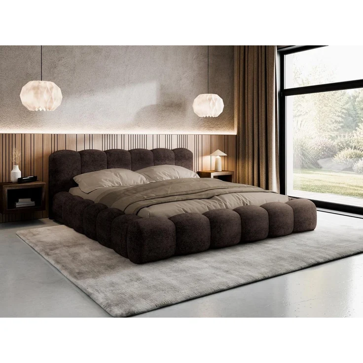 Compleo Polsterbett ERMS Bett bubble, Designerbett (Schlafzimmer Bett modern), (Chenille-Stoff), Doppelbett gepolstert, Wolkenbett – Bild 3