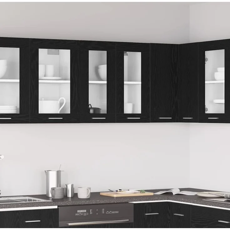 vidaXL Hängeschrank Schwarz Eichen-Optik 60 x 31 x 60 cm Holzwerkstoff 863152 – Bild 1