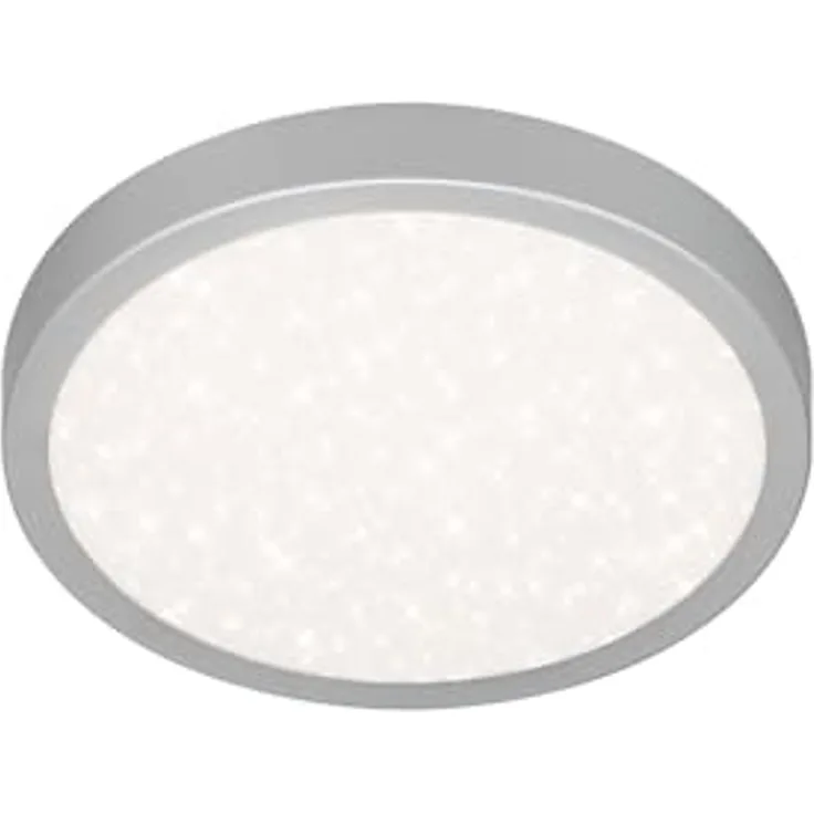 Di-Ka LED Deckenleuchte Runa mit Sternencover Metallrahmen silberfarbig