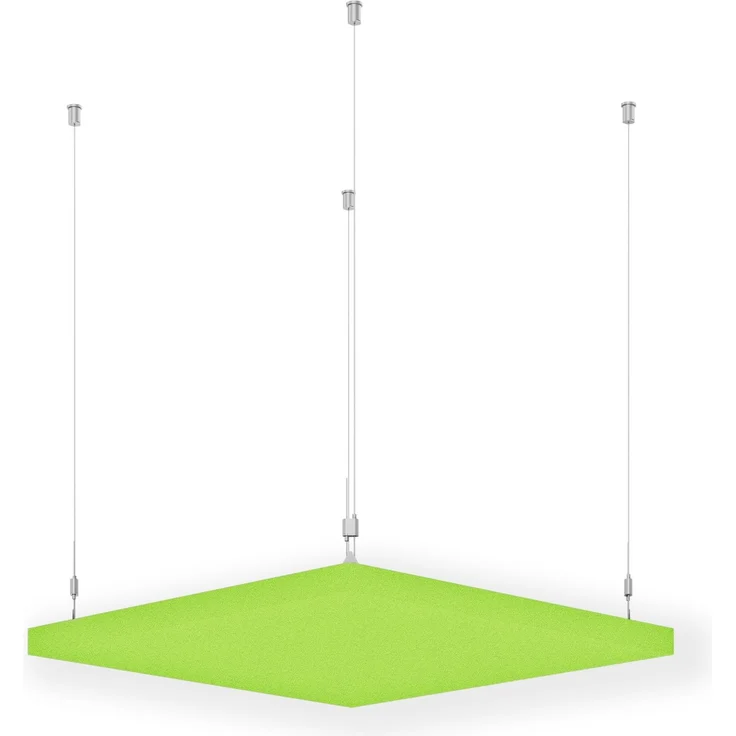 Rheinland Möbel FocusWall DAQ0505 – Quadratischer Akustik-Deckenabsorber 50×50 cm in Stofffarbe Madura inkl. Chrom-Stahlseilen - Made in Germany - Klasse A, Stoffbezug, schwer entflammbar – Bild 1