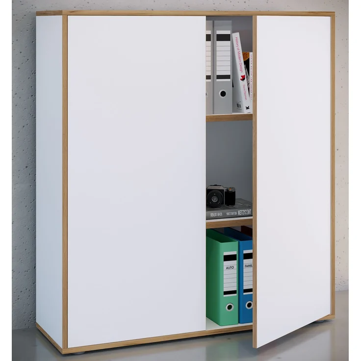VCM Büroschrank Salia 920789 Weiß H. 110 x B. 100 x T. 33 cm – Bild 3