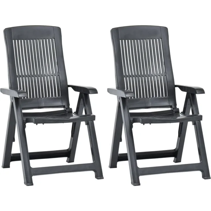 vidaXL Verstellbare Gartenstühle 2 Stk. Kunststoff Anthrazit 48768