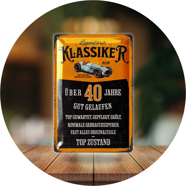 LANOLU Blechschild Geburtstag Klassiker 40 Jahre - 20x30cm – Metall – Mehrfarbig – 20217 – Bild 6