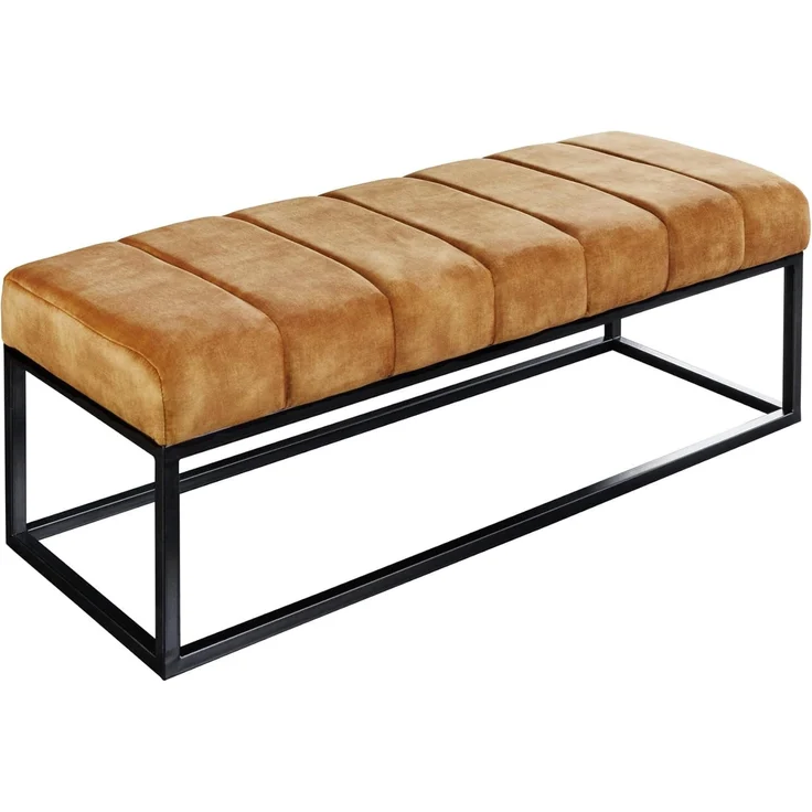riess-ambiente Sitzbank PETIT BEAUTÉ 110cm senfgelb / schwarz (Einzelartikel, 1-St), Flur · Samt · Metall · Schlafzimmer · Design