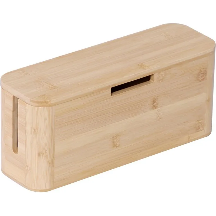 relaxdays Kabelbox aus Bambus, (7-tlg), natur