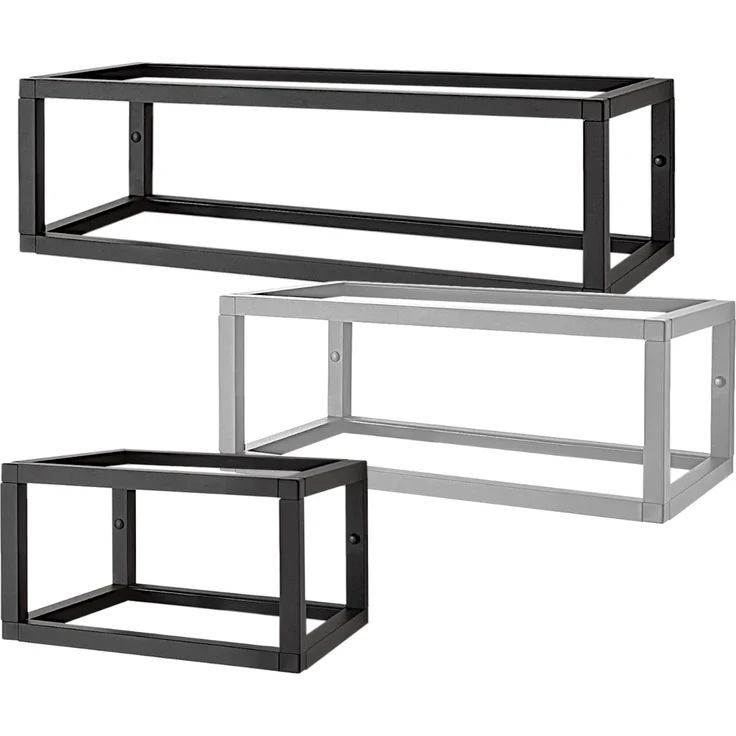 Aluments Quader-Rack Regal in EDELSTAHLOPTIK mit 30 cm Höhe und 90 cm Breite / Regalsystem / Modulregal – Bild 1