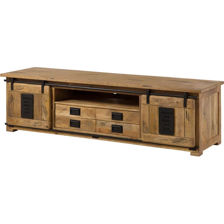 TV-Board Mango 200x55x55 natur lackiert RAILWAY #314