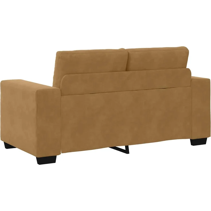 vidaXL | Zweisitzer-Sofa | mit Kissen Braun Samt 4105117 – Bild 3