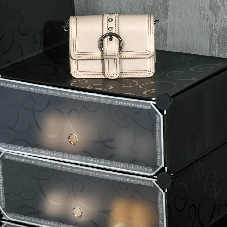 HOMCOM Schuhregal Kunststoffregal für 24 Paar Schuhe, Schuhkarton für Flur 1-tlg, DIY Steckregal Aufbewahrung von Schuhen – Bild 9