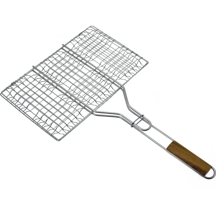 Dehner Grillbesteck-Set Hamburger-Griller, 55.5x35 cm, Edelstahl/Holz