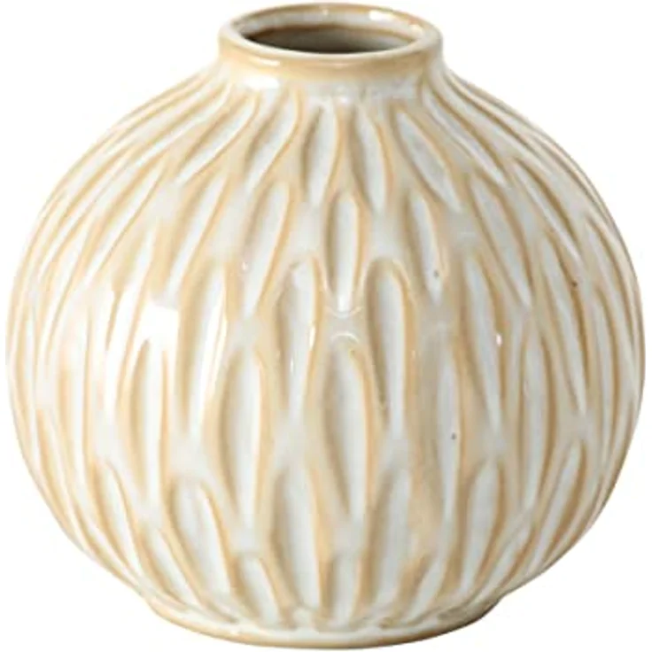 Boltze Vase Zalina 4-teilig, Keramik Vasen-Set für Blumen/Trockenblumen/Pampasgras, Höhe 9-15 cm, Weiß – Bild 3